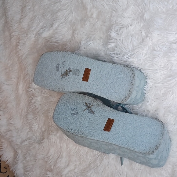 Coach Noelle Sandal In Signature Terry Cloth Blue Size 8.5 B NEW - Picture 15 of 16